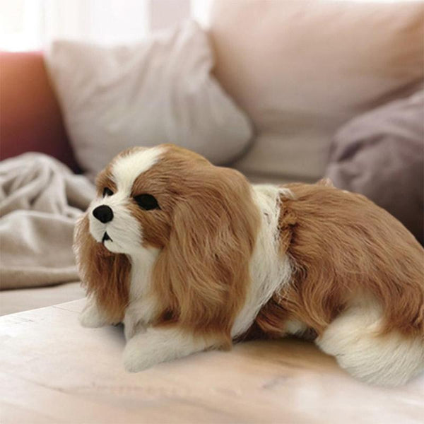 Realistic Lifelike Cavalier King Charles Spaniel Stuffed Animal with R