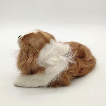 Realistic Blenheim Cavalier King Charles Spaniel Stuffed Animal with Faux Fur
