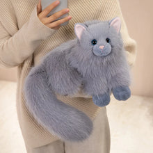 Load image into Gallery viewer, Realistic Blue Nebelung Cat Plush Toy - Fluffy-Tail Charmer-Stuffed Animals-Cat Memorial Gifts,Cats,Nebelung,Stuffed Animal-5