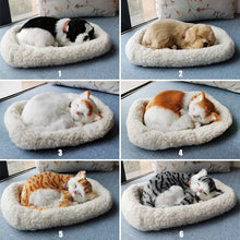 Load image into Gallery viewer, Realistic Breathing Tabby Orange and White Cat Stuffed Animal Plush Toy - Sleeping Kitty Companion-2
