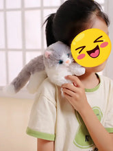 Load image into Gallery viewer, Realistic British Shorthair Cat Plushie - Gray and White - Lying with Pink Inner Ears-2
