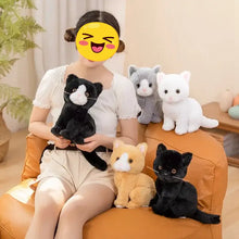 Load image into Gallery viewer, Realistic British Shorthair Cat Stuffed Animal - White - Sitting with Pink Nose-Stuffed Animals-British Shorthair Cat,Cat Memorial Gifts,Stuffed Animal-3