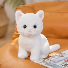Load image into Gallery viewer, Realistic British Shorthair Cat Stuffed Animal - White - Sitting with Pink Nose-Stuffed Animals-British Shorthair Cat,Cat Memorial Gifts,Stuffed Animal-5