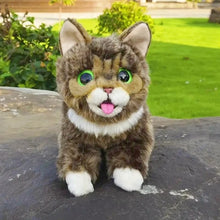 Load image into Gallery viewer, Realistic Brown Tabby Maine Coon Cat with Green Eyes Stuffed Animal Plush Toy