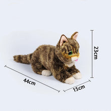 Load image into Gallery viewer, Realistic Brown Tabby Cat with Green Eyes Stuffed Animal Plush Toy