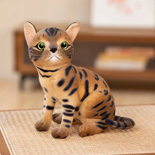 Load image into Gallery viewer, Realistic Brown Marbled Tabby Bengal Cat Stuffed Animal - Precious Wide-Eyed Sitting Kitty-C-China Mainland-25cm-1