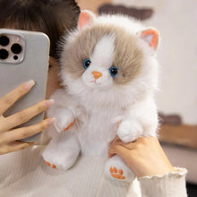 Load image into Gallery viewer, Realistic Chocolate Ragdoll Cat Soft Toy - Sitting with Blue Eyes-8