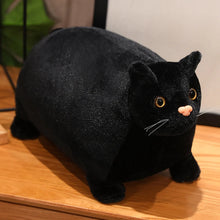 Load image into Gallery viewer, Realistic Chubby Fat Black Bombay Cat Plush Toy - Big Fat Sausage Cat