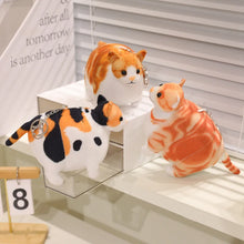 Load image into Gallery viewer, Realistic Chubby Fat Calico Cat Plush Toy - Bag Charm Also Available-17