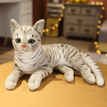 Load image into Gallery viewer, Realistic Cream Mackerel Tabby Cat Stuffed Animal - Adorable Lifelike Companions-Latericumbent brown-36cm-1