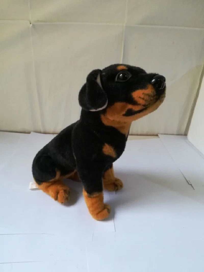 Rottsky Stuffed Animal Realistic Curious Sitting Rottweiler Stuffed Animal Plush Toy