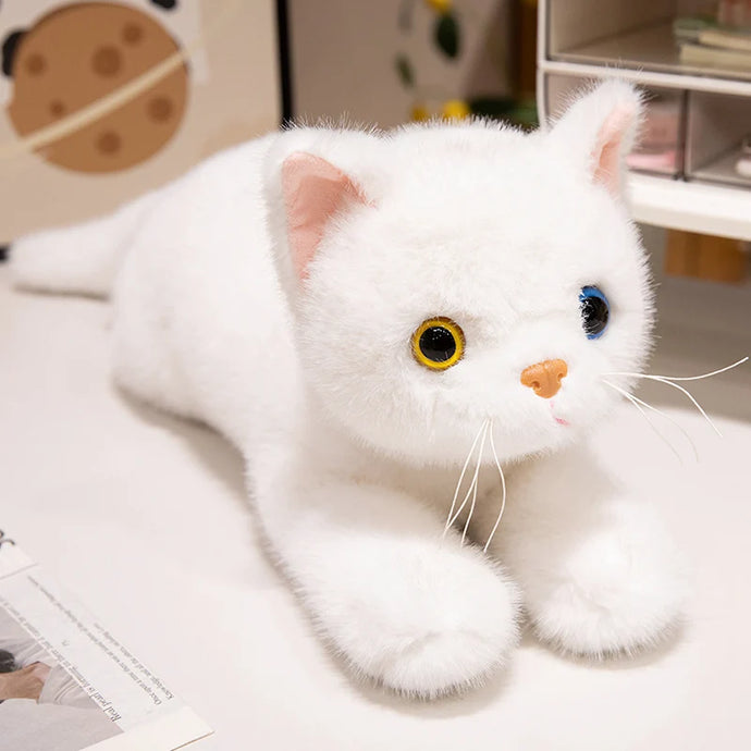 Realistic Hug Me Heterochromia White Cat Stuffed Animal Plush Toys-WHITE-45cm-1