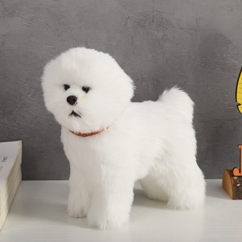 Realistic Lifelike Bichon Frise Stuffed Animal Plush Toys-Stuffed Animals-Bichon Frise, Home Decor, Stuffed Animal-Standing-2