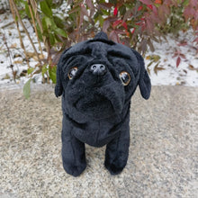Load image into Gallery viewer, Realistic Lifelike Black Pug Stuffed Animal Plush Toy-Light Red-China Mainland-86