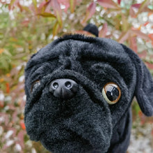 Load image into Gallery viewer, Realistic Lifelike Black Pug Stuffed Animal Plush Toy-Light Red-China Mainland-85