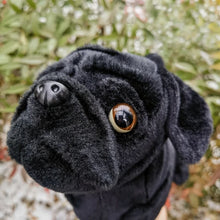 Load image into Gallery viewer, Realistic Lifelike Black Pug Stuffed Animal Plush Toy-Light Red-China Mainland-83