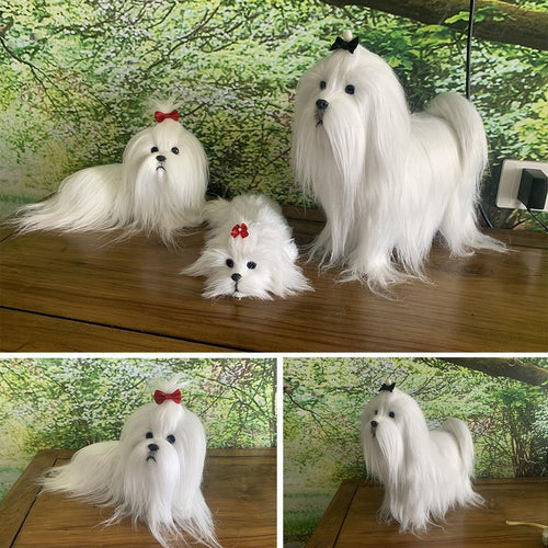 Realistic Lifelike Maltese Stuffed Animal Plush Toy-Stuffed Animals-Home Decor, Maltese, Stuffed Animal-1