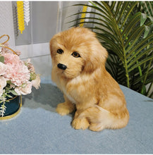 Load image into Gallery viewer, Realistic Lifelike Sitting Golden Retriever Stuffed Animal with Real Fur-Stuffed Animals-Golden Retriever, Home Decor, Stuffed Animal-9