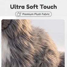 Load image into Gallery viewer, Realistic Maine Coon Cat Plush Toy - Grey and White Coat - Sitting Fluffy Long Fur-5