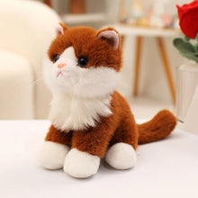Load image into Gallery viewer, Realistic Orange and White Cat Stuffed Animal Plush Toy - Small Size - Sitting Pose - Realistic-Cats-Stuffed Animal-Dark brown cat-20cm-1