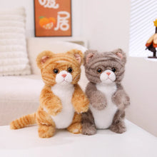 Load image into Gallery viewer, Realistic Orange and White Tabby Cat Plush Toy - Adorable Standing Curious Cat