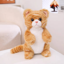 Load image into Gallery viewer, Realistic Orange and White Tabby Cat Plush Toy - Adorable Standing Curious Cat