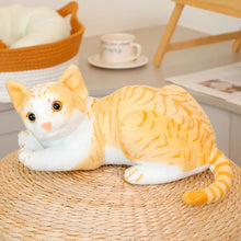 Load image into Gallery viewer, Realistic Orange Tabby and White Cat Plush Toy - Lifelike Sitting Pose-5
