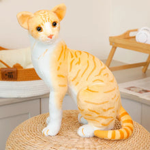 Load image into Gallery viewer, Realistic Orange Tabby and White Cat Plush Toy - Lifelike Sitting Pose-6