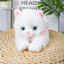 Load image into Gallery viewer, Realistic Persian Cat Plushie - White - Blue Eyes with Pink Bow-6-20cm-1