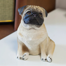 Load image into Gallery viewer, Realistic Pug Statue - Lifelike Sitting Fawn Pug Sculpture for Home-3