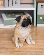 Load image into Gallery viewer, Realistic Pug Statue - Lifelike Sitting Fawn Pug Sculpture for Home-12