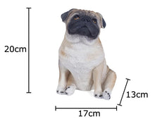Load image into Gallery viewer, Realistic Pug Statue - Lifelike Sitting Fawn Pug Sculpture for Home-S-14