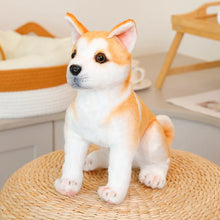 Load image into Gallery viewer, Realistic Shiba Inu Stuffed Animal - Lifelike Lounging Shiba Inu-35 sitting yellow 1-6