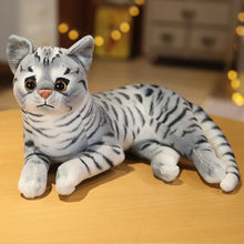 Load image into Gallery viewer, Realistic Silver Mackerel Tabby Cat Stuffed Animal - Adorable Lifelike Companions