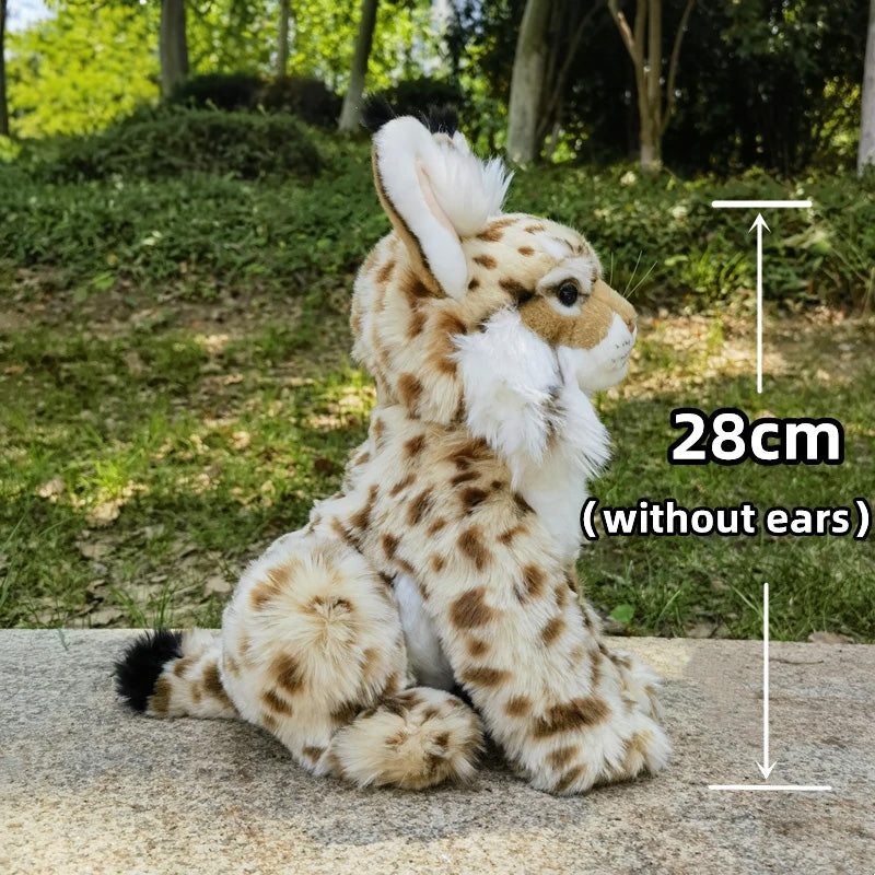 Realistic Sitting Lynx Stuffed Animal Plush Toy-Cats-Cat Memorial Gifts,Lynx Cat,Stuffed Animal-28 cm or 11