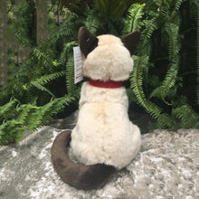 Load image into Gallery viewer, Realistic Sitting Red Collar Siamese Cat Plush Toy-3