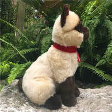 Load image into Gallery viewer, Realistic Sitting Red Collar Siamese Cat Plush Toy-1