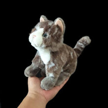 Load image into Gallery viewer, Realistic Small Brown Tabby and White Cat Stuffed Animal Plush Toy-5