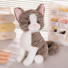 Load image into Gallery viewer, Realistic Tabby Brown and White Cat Plush - Bright-Eyed Sitting Kitty-Stuffed Animals-Cat Memorial Gifts,Cats,Stuffed Animal,Tabby Cat-40 cm (16")-1