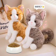 Load image into Gallery viewer, Realistic Tabby Brown and White Cat Plush - Bright-Eyed Sitting Kitty-Stuffed Animals-Cat Memorial Gifts,Cats,Stuffed Animal,Tabby Cat-5