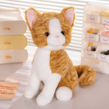 Load image into Gallery viewer, Realistic Tabby Orange and White Cat Plush - Bright-Eyed Sitting Kitty-Stuffed Animals-Cat Memorial Gifts,Cats,Orange and White Cat,Stuffed Animal,Tabby Cat-10