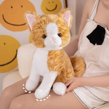 Load image into Gallery viewer, Realistic Tabby Orange and White Cat Plush - Bright-Eyed Sitting Kitty-Stuffed Animals-Cat Memorial Gifts,Cats,Orange and White Cat,Stuffed Animal,Tabby Cat-2