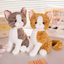 Load image into Gallery viewer, Realistic Tabby Orange and White Cat Plush - Bright-Eyed Sitting Kitty-Stuffed Animals-Cat Memorial Gifts,Cats,Orange and White Cat,Stuffed Animal,Tabby Cat-4