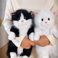 Load image into Gallery viewer, Realistic White Cat Plush Toy - Fluffy Sitting Cat Stuffed Animal-Stuffed Animals-Generic-16" (40 cm)-iLoveMy.Pet