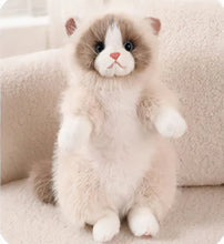 Load image into Gallery viewer, Realistic Black and White Cat Plush Toy - Fluffy Sitting Cat Stuffed Animal-Stuffed Animals-Black and White Cat,Cat Memorial Gifts,Cats,Stuffed Animal-9
