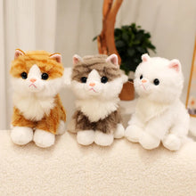 Load image into Gallery viewer, Realistic White Cat Stuffed Animal Plush Toy - Small Size - Sitting Pose-Cats-Stuffed Animal-3