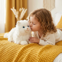 Load image into Gallery viewer, Realistic White Cat Stuffed Animal Plush Toy with Blue Eyes-3