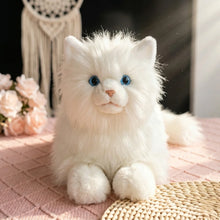 Load image into Gallery viewer, Realistic White Cat Stuffed Animal Plush Toy with Blue Eyes-4