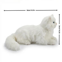 Load image into Gallery viewer, Realistic White Cat Stuffed Animal Plush Toy with Blue Eyes-5