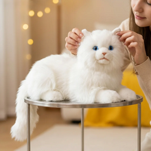 Load image into Gallery viewer, Realistic White Cat Stuffed Animal Plush Toy with Blue Eyes-1